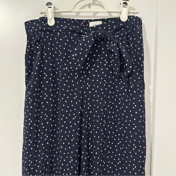 Aritzia Wilfred Palazzo Blue White Patterned Wide Leg Pants Size Medium Womens - Picture 3 of 12